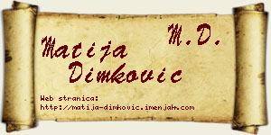Matija Dimković vizit kartica